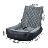 Pawz Pet Car Seat Dog Seat Travel Safety Booster Grey - Front View