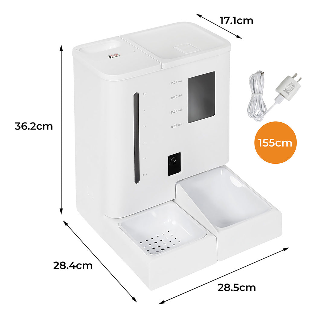 Pawz 2-in-1 Automatic Pet Cat Dog Feeder Water Set-2006732706452475906