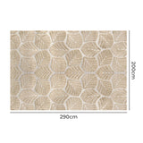 Marlow Floor Rug Soft Embossed Carpet Non Slip Plush Shaggy Rugs Leaf Pattern - Front View