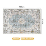 Marlow Floor Rug Short Pile Washable Vintage Carpet Soft Plush Non Slip 80x120 - Front View