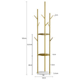 Levede Coat Rack Clothes Stand 8 Hook Organizer Gold-2018816841975205890