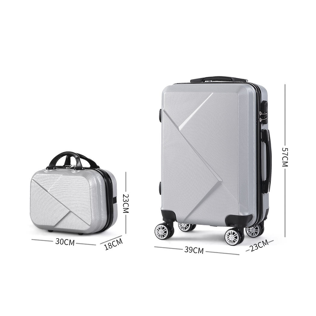 Slimbridge 2pcs 20"Travel Luggage Set Grey-2006733062309810178