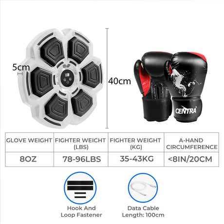 Centra Punching Box With 8OZ Boxing Glove Grey-1954802364644986882