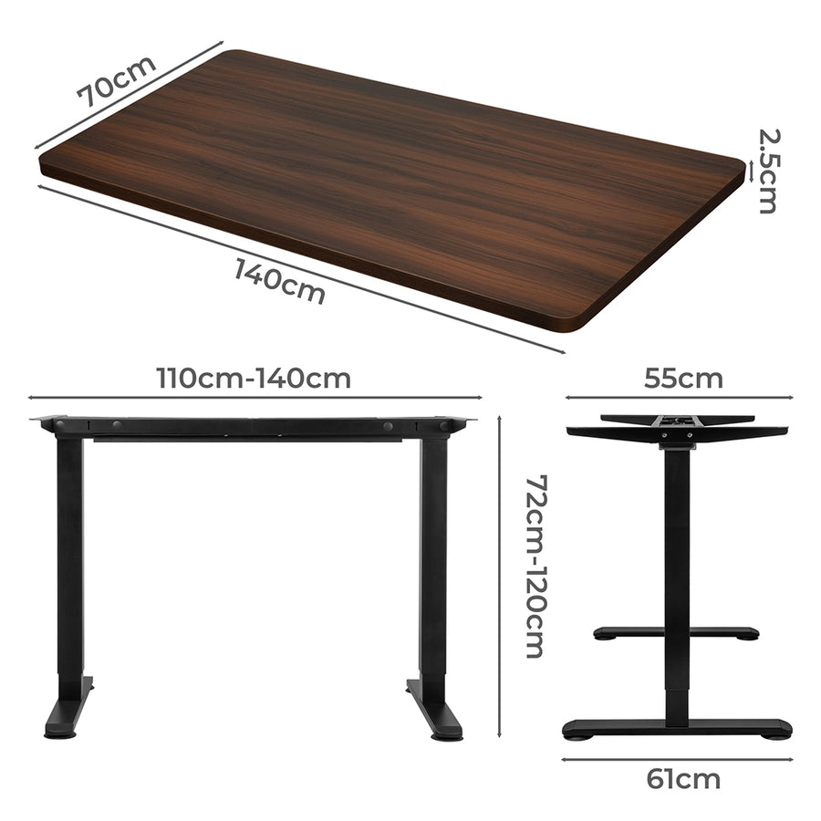 Levede Motorised Standing Desk Adjustable 140cm Walnut 1000x 1MM-2006733292715511810