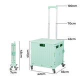 Folding Shopping Trolley Cart Portable Green-2006733034371551234
