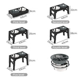 PaWz Elevated Dog Bowls 2 Stainless Steel Bowls and 1 Slow Feeder Bowl - Front View