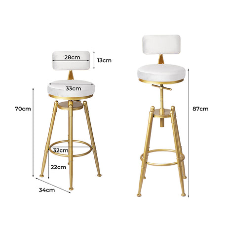 Levede 4x Bar Stools Swivel Kitchen Bar Chair White-2018816899323924482
