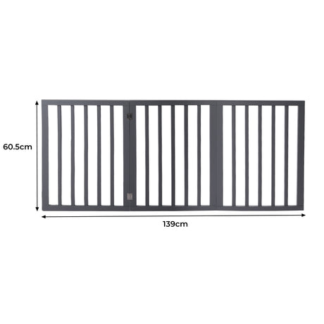 Wooden Pet Gate Dog Fence Retractable Grey 2000x 3MM-1954802528331894786