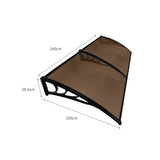 Mountview Window Door Awning Outdoor 1M X 2.4M Brown 1x2.4M - Front View