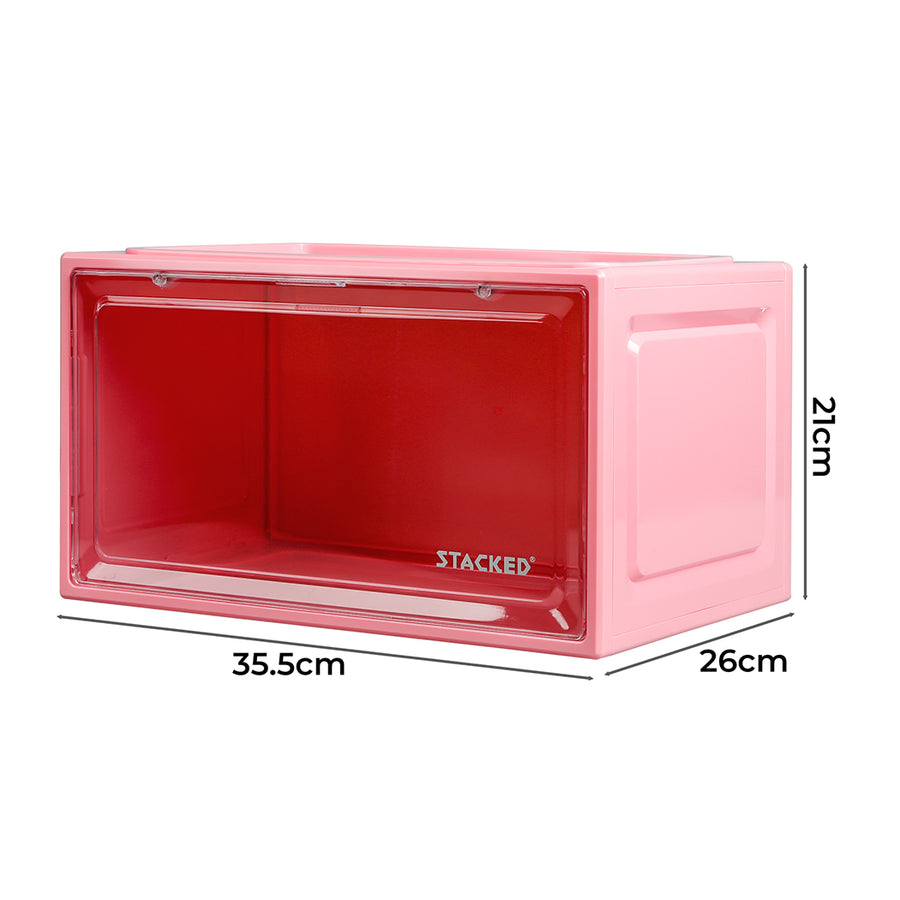 Stacked Sneaker Display Case Stackable Pink-2006733027572584450