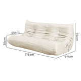 Levede 3 Seaters Floor Sofa Caterpillar Lounge - Front View