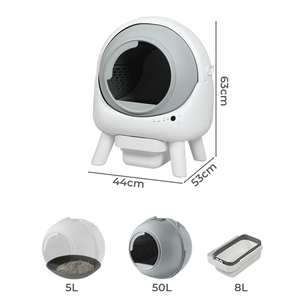 PaWz Smart Self Cleaning Cat Litter Box APP Control White-1954802488557309954