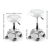 2x Levede Swivel Salon Barstool Hairdressing White-2018816797721104386
