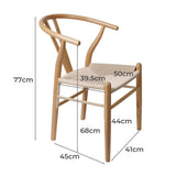Levede 6x Dining Chairs Wooden Hans - Front View