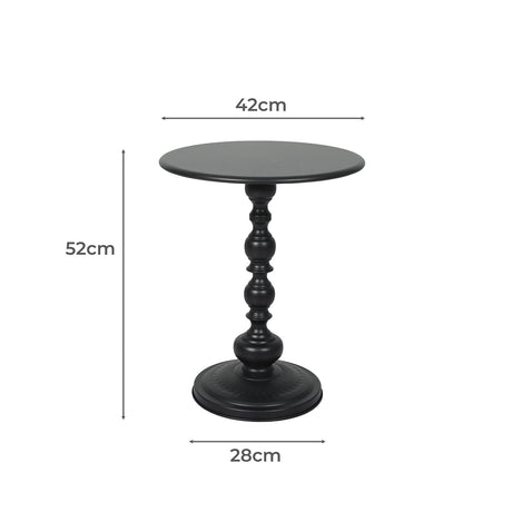 Levede Side Table Vintage End Round Black-2018816842147172354