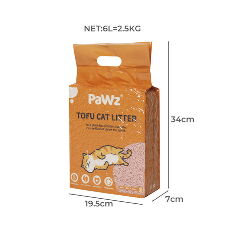 PaWz 2.5kg Tofu Cat Litter Clumping Peach-2006732998095015938
