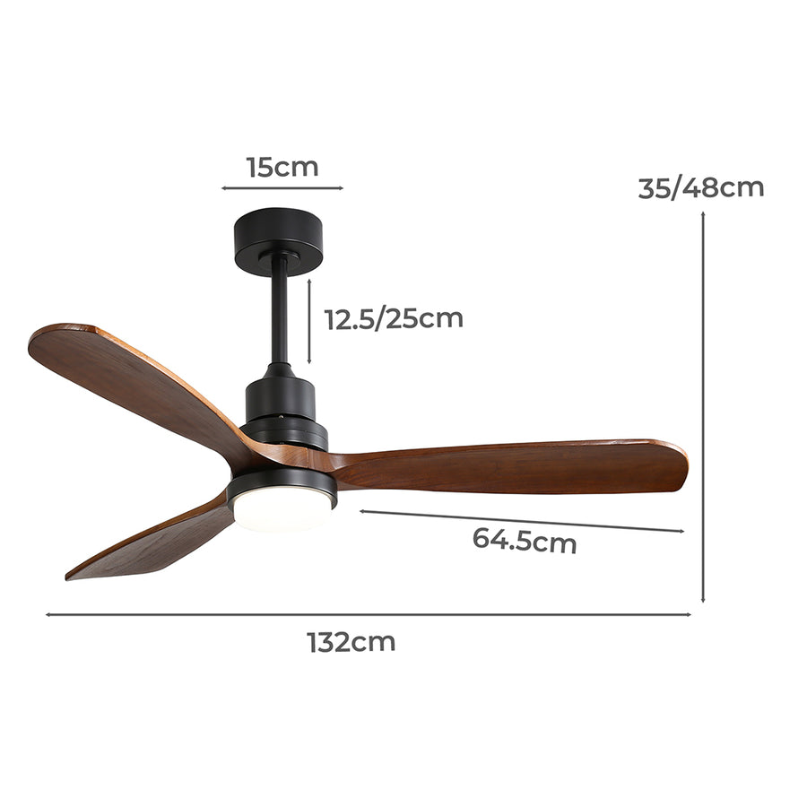 Spector 52'' Wood Ceiling Fan DC Motor Walnut-2018816905690877954