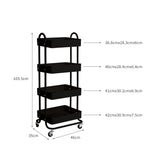 Levede 4 Tiers Kitchen Trolley Cart Black - Front View