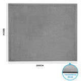 Marlow Coral Velvet Area Rugs Large Mat 180x200cm Grey - Front View