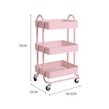 Levede 3 Tiers Kitchen Trolley Cart Pink-2018816727663644674