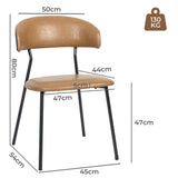 Levede 4x PU Leather Dining Chairs Kitchen Lounge - Front View