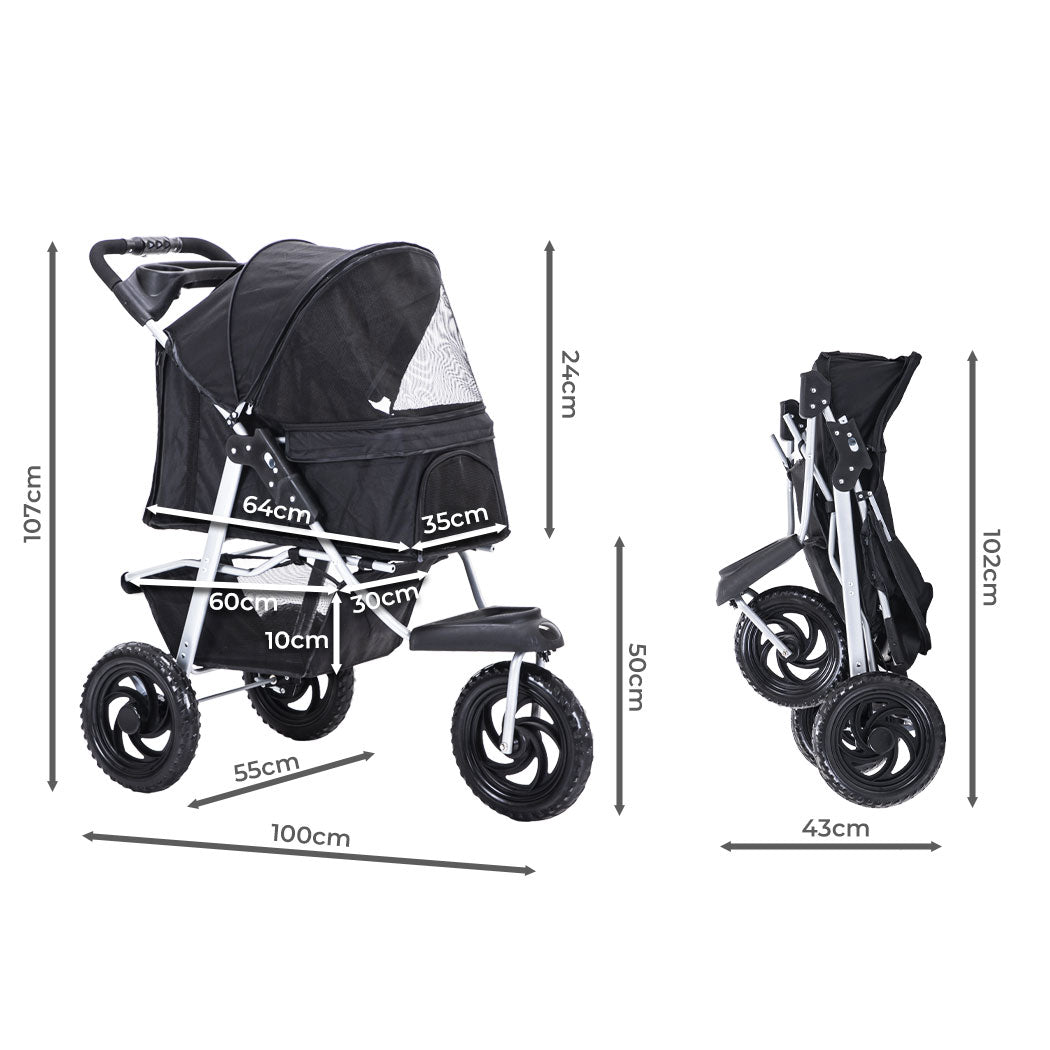 PaWz Pet Stroller Pram Dog Carrier Trailer-2018816895112843266