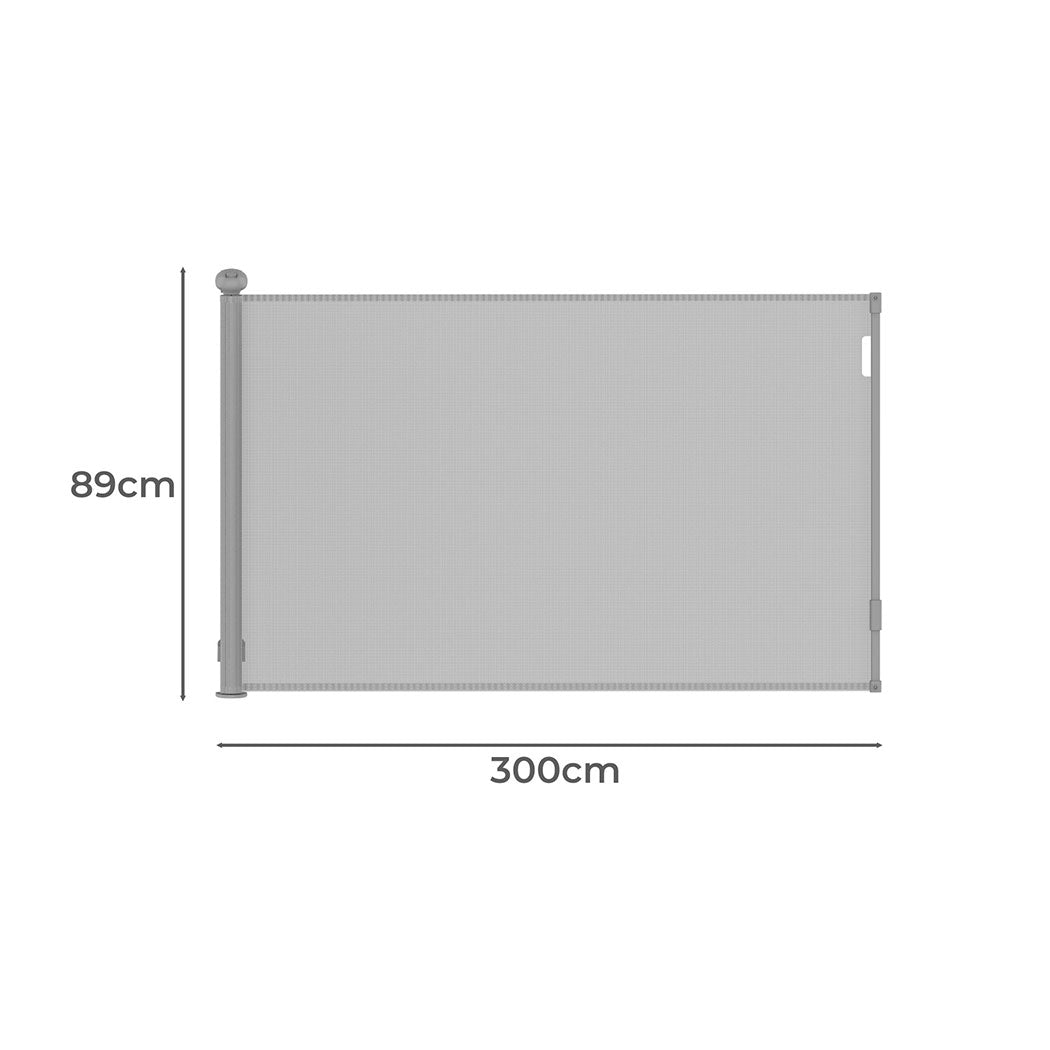 BoPeep Retractable Baby Safety Gates 300cm Grey 300 cm-1954802789364404226