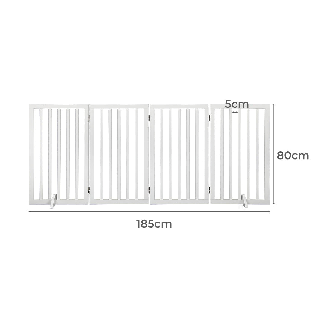 PaWz Wooden Pet Gate Dog Fence Safety White 800x 3MM-1954802529401442306