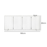 PaWz Wooden Pet Gate Dog Fence Safety White 800x 3MM - Front View