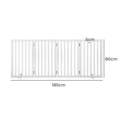 PaWz Wooden Pet Gate Dog Fence Safety White 800x 3MM-1954802529401442306