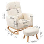 Levede Rocking Chair Ottoman Footrest With Side Pocket-2006732687271923714