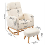 Levede Rocking Chair Ottoman Footrest With Side Pocket - Front View