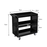 Traderight Tool Trolley Cart 3Tier Toolbox Black-2018816865903710210