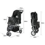 PaWz Large Pet Stroller Dog Cat Carrier Black-2006733030508597250