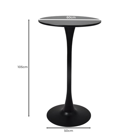 Levede 2x Round Bar Table Pub Tables Black-2018816908509450242