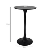 Levede 2x Round Bar Table Pub Tables Black - Front View