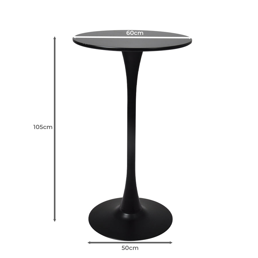 Levede 2x Round Bar Table Pub Tables Black-2018816908509450242