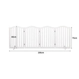 PaWz Wooden Pet Gate Dog Fence Safety White - Front View
