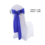 Multicoloured Chair Sashes Fabric Covers Navy - Front View