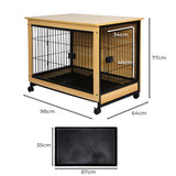 PaWz Wooden Wire Dog Kennel Side End XL X-Large - Front View