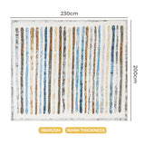 Marlow Floor Rug Short Pile Washable Carpet Soft Plush Non Slip Stripe 200x230-2006732847288815618