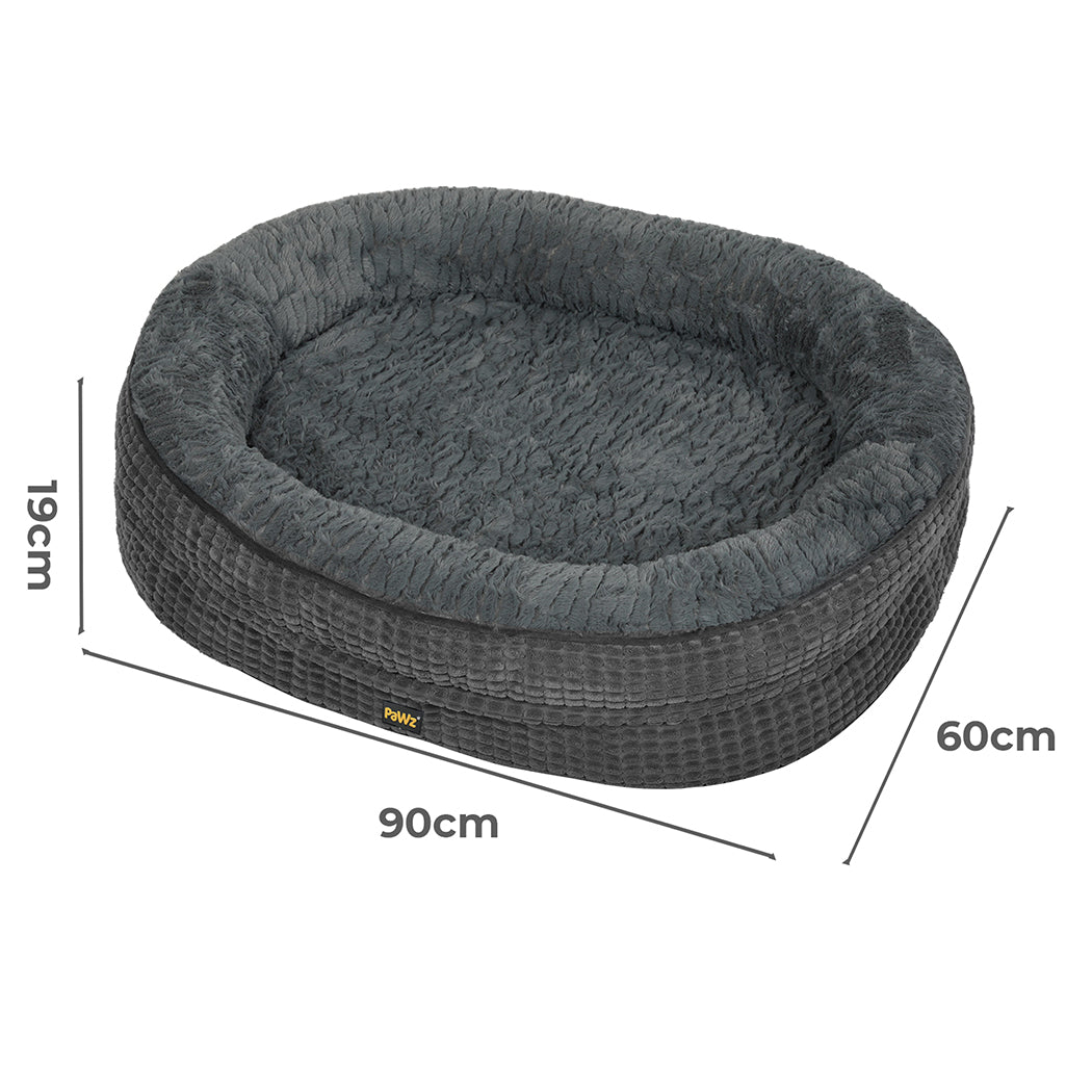 Pawz Orthopedic Plush Dog Bed Soft Washable Pet Bed Grey Cosy Cushion L Size-2011971116356210690