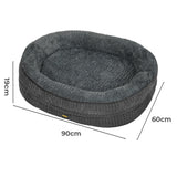 Pawz Orthopedic Plush Dog Bed Soft Washable Pet Bed Grey Cosy Cushion L Size - Front View