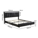 Levede  Floating Bed Frame Double with Headboard LED Lights Mattress Base-2006732834760429570