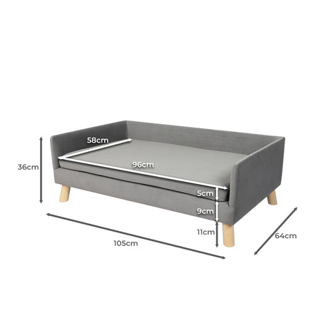 PaWz Pet Sofa Bed Dog Warm Soft Lounge Grey-1954802551803219970