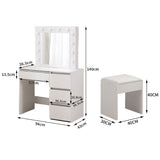Levede Dressing Table Vanity Set Stool - Front View