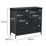 Levede Chest of 5 Drawers Storage Cabinet-2006733276332560386