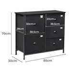 Levede Chest of 5 Drawers Storage Cabinet-2006733276332560386
