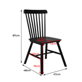 Levede 2x Dining Chairs Kitchen Winsor Black - Front View