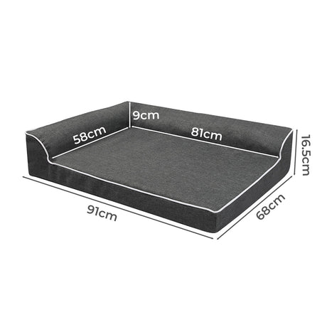 Pawz Orthopedic Dog Bed L Grey-2018816786702667778